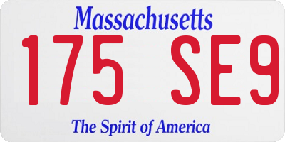 MA license plate 175SE9