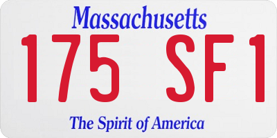 MA license plate 175SF1