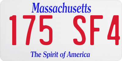 MA license plate 175SF4