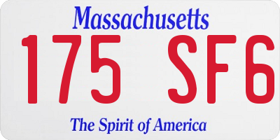 MA license plate 175SF6