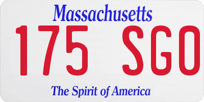 MA license plate 175SG0