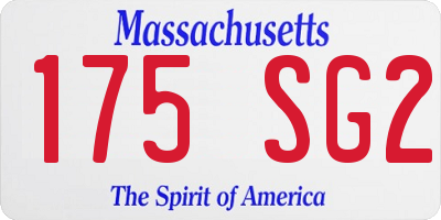 MA license plate 175SG2