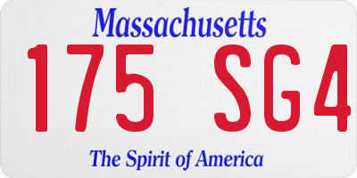 MA license plate 175SG4