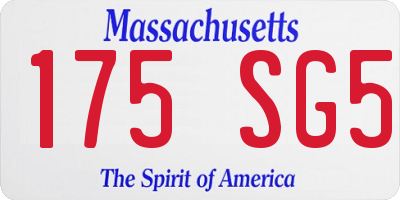 MA license plate 175SG5