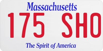 MA license plate 175SH0