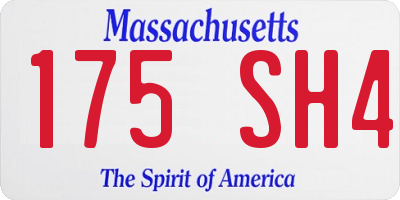 MA license plate 175SH4