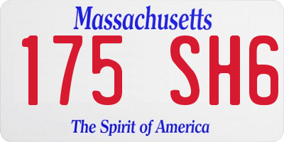 MA license plate 175SH6