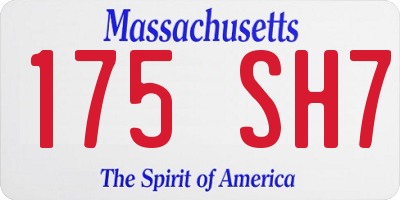 MA license plate 175SH7