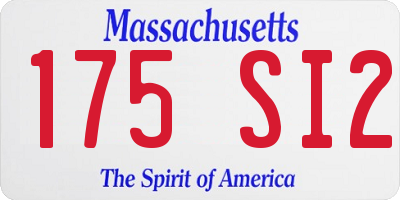 MA license plate 175SI2