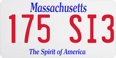 MA license plate 175SI3