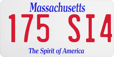 MA license plate 175SI4