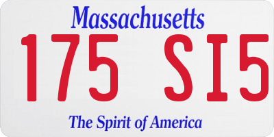 MA license plate 175SI5