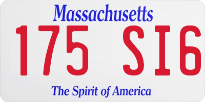 MA license plate 175SI6
