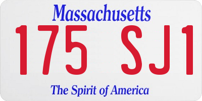 MA license plate 175SJ1