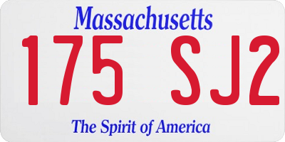MA license plate 175SJ2