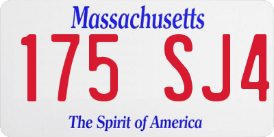 MA license plate 175SJ4
