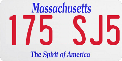 MA license plate 175SJ5