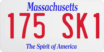MA license plate 175SK1