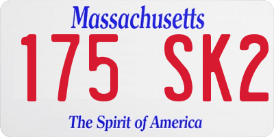 MA license plate 175SK2