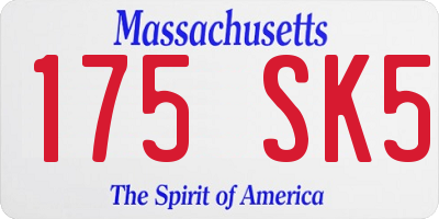MA license plate 175SK5