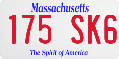 MA license plate 175SK6