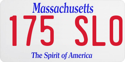 MA license plate 175SL0