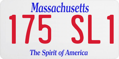 MA license plate 175SL1