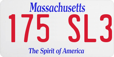 MA license plate 175SL3
