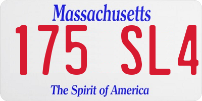 MA license plate 175SL4