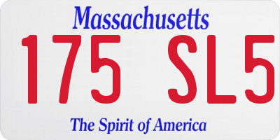 MA license plate 175SL5