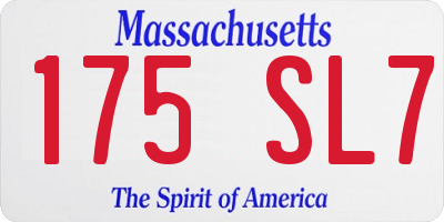 MA license plate 175SL7