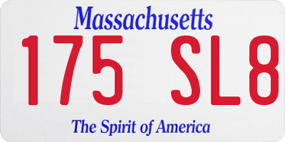 MA license plate 175SL8