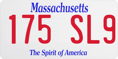 MA license plate 175SL9