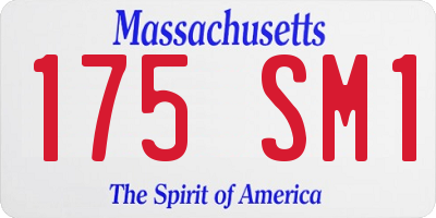 MA license plate 175SM1
