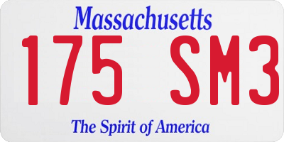 MA license plate 175SM3