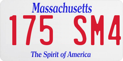 MA license plate 175SM4