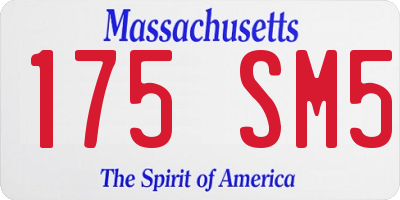 MA license plate 175SM5