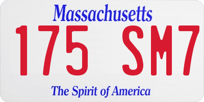 MA license plate 175SM7