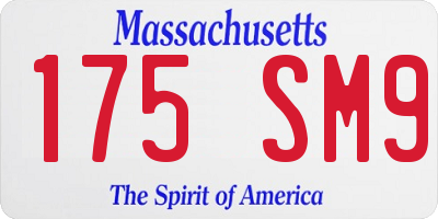 MA license plate 175SM9