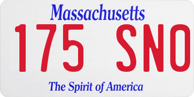 MA license plate 175SN0