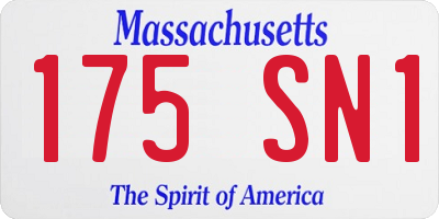 MA license plate 175SN1
