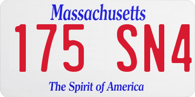 MA license plate 175SN4