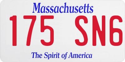 MA license plate 175SN6