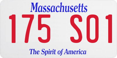 MA license plate 175SO1