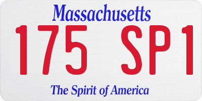MA license plate 175SP1