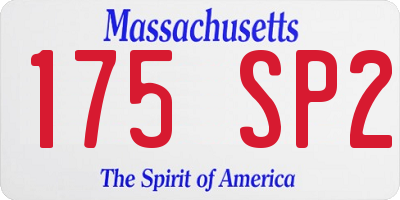 MA license plate 175SP2