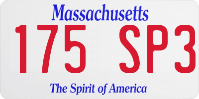 MA license plate 175SP3