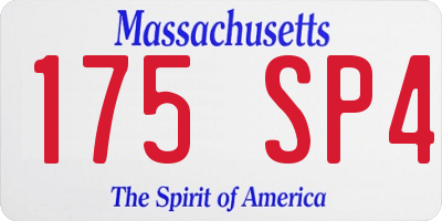MA license plate 175SP4