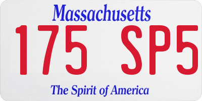 MA license plate 175SP5