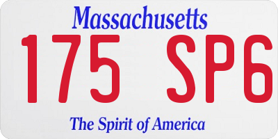 MA license plate 175SP6